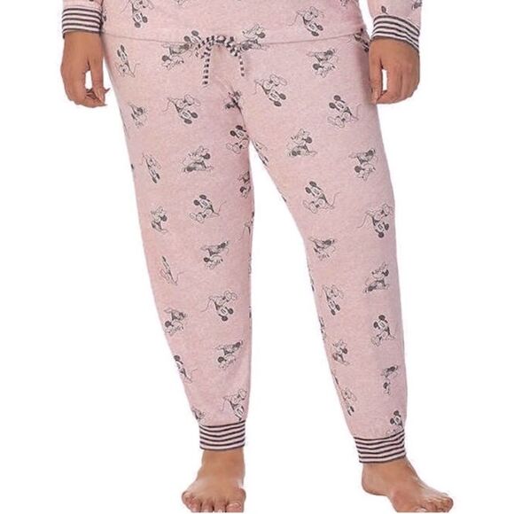 Disney Pajama Loungewear Set Mickey Minnie Mouse Soft Pink Women’s Sz XL - Picture 2 of 16